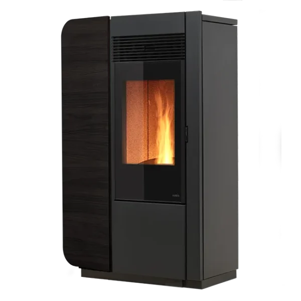 Poêle à granulés Nobis Elena Style coloris wood noir, vue de face