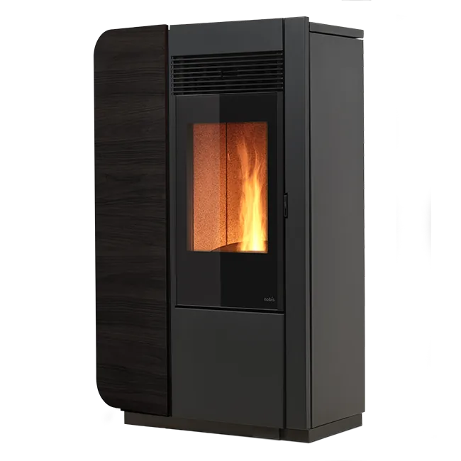 Poêle à granulés Nobis Elena Style coloris wood noir, vue de face